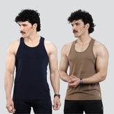 Men's Athleisure Tank Tops Sleeveless T-Shirts For Workout - Pack of 2